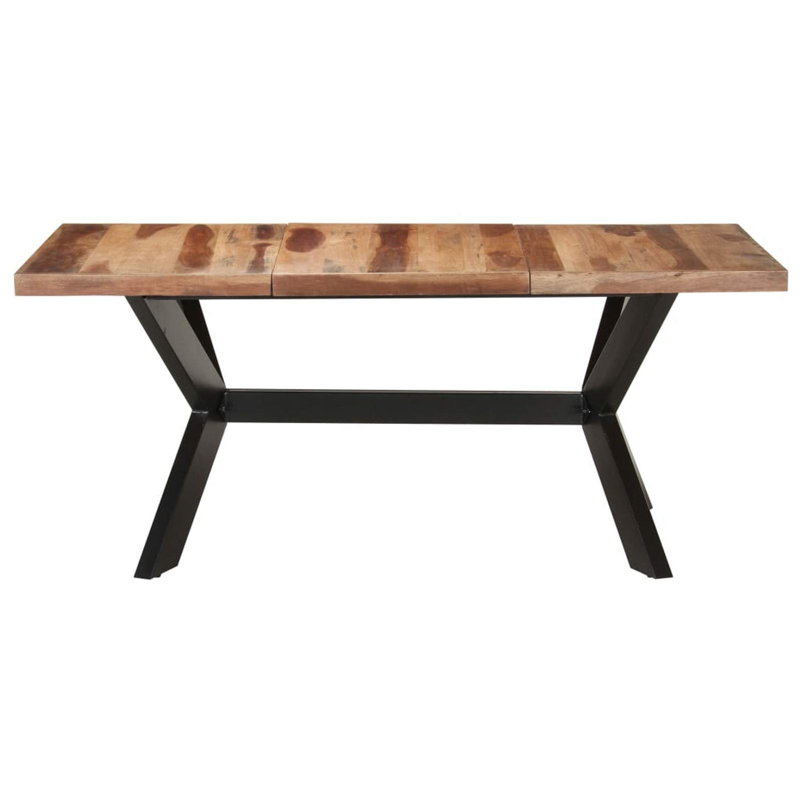 LAPOOH Stół do jadalni 180 x 90 x 75 cm z litego drewna z wykończeniem, stół jadalny, nowoczesny stół do jadalni, stół do jadalni do ogrodu-321548