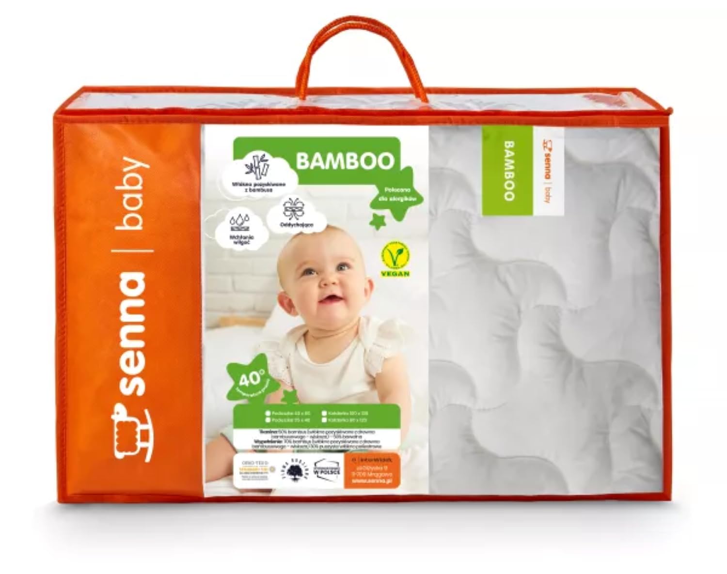 babywalz kołdra pikowana z bambusem (2-częściowa) – kołdra pikowana (100 x 135 cm) i płaska poduszka (40 x 40 cm) do łóżeczek dziecięcych – z wiskozą z włókien bambusowych