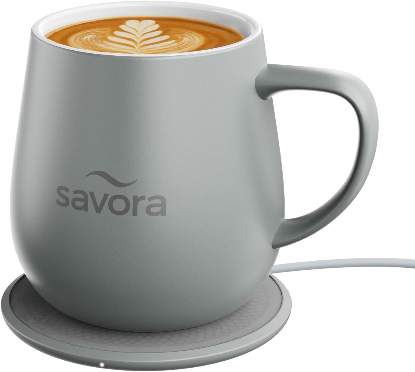 12oz IntelliHeat™ Coffee Mug | Barista’s Choice | Exclusive Wireless SmartSense Pad | Maintains Perfect 135°F | Hand-Crafted Ceramic Mug & Lid | Great for Tea Drinkers | Backed for Life – Grey