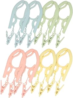 折りたたみハンガー 携帯ハンガー ンガー ４色 8個 折り畳み式 携帯用 洗濯ばさみ付き トラベル用品 洗濯物干し 多機能 旅行用 ピンチハンガー 海外旅行 出張 商務 入院 便利グッズ