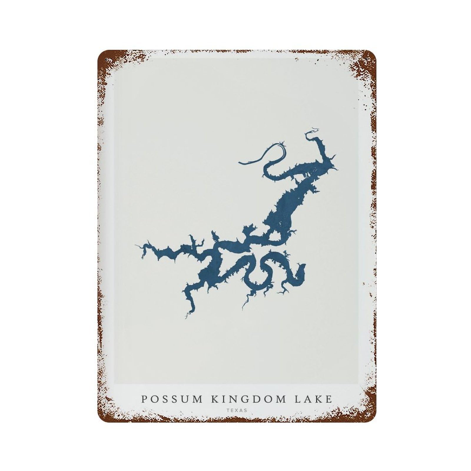 xiaoxiaoshen Possum Kingdom Lake Map Texas Wall Decor Art Metal Tin Poster Modern Home Decor Art Home Bar Shop Decorations Vintage Sign 40x30cm