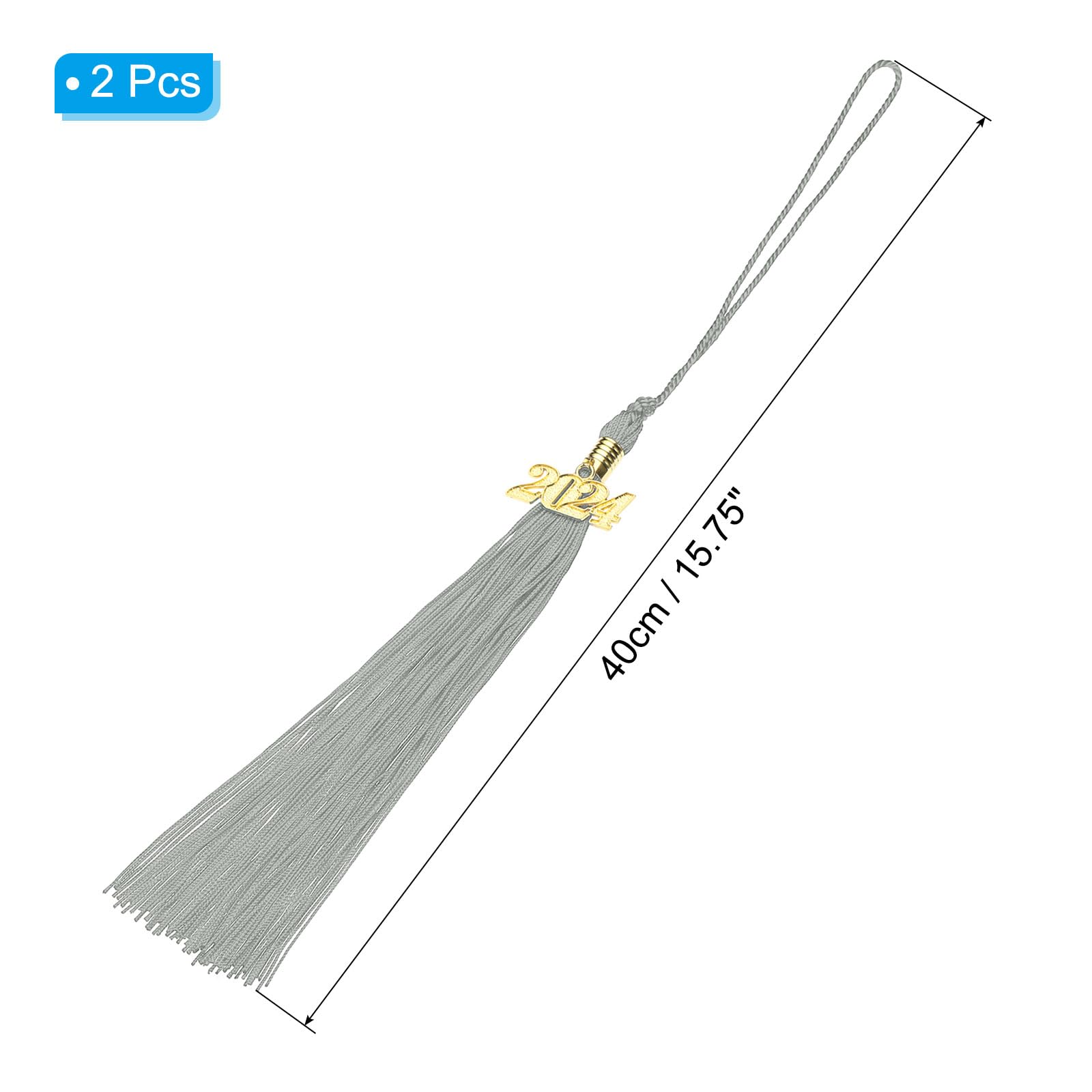 PATIKIL 2 Pcs Graduation Tassel with 2024 Gold Charm - Image 2