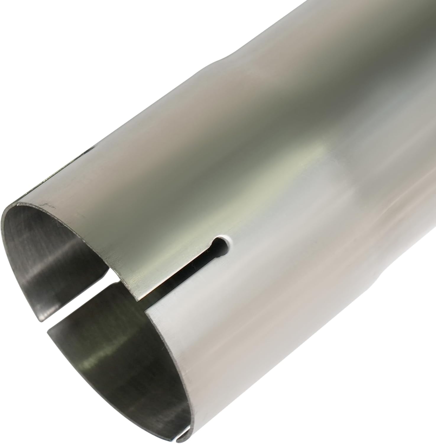 2-Pack 2.5 inch OD Straight Mandrel Exhaust Extension Pipe with Clamp, 2 Ft Length Stainless Steel 2.5" OD Mandrel Exhaust Tube Straight DIY Pipe Universal Fitment (Slip-On)