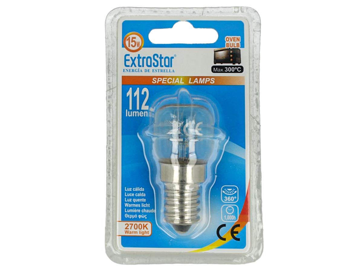 Calex 432110 Lampadina da forno 300°C 240V 15W E14 trasparente T22