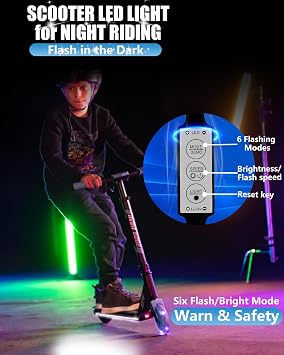 Keiurot Led Lights for Scooter Night Riding Electric Scooter LED Strip Light Led Light Strips 5V Flashing Mode for Outdoor