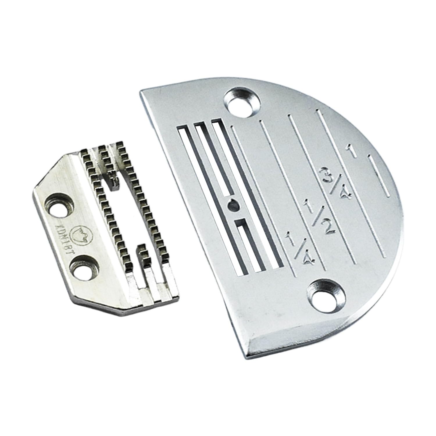 Blooy Silver - Standard Needle Plate & Feed Dog Kit Fits Juki Brother Singer Jack Industrial Lockstitch Sewing Machines E16, E18, E20, E22, E24, E26 (E22+18T)