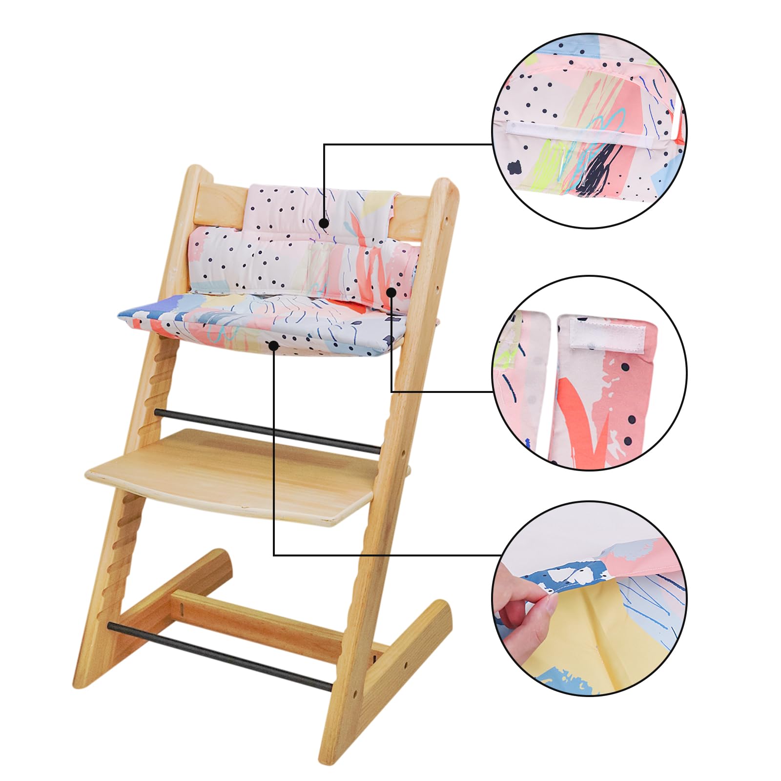 LLHQAMT for Tripp Trapp High Chair Cushion Soft and Comfortable Baby Seat Cover with Cute Graphics - Image 4