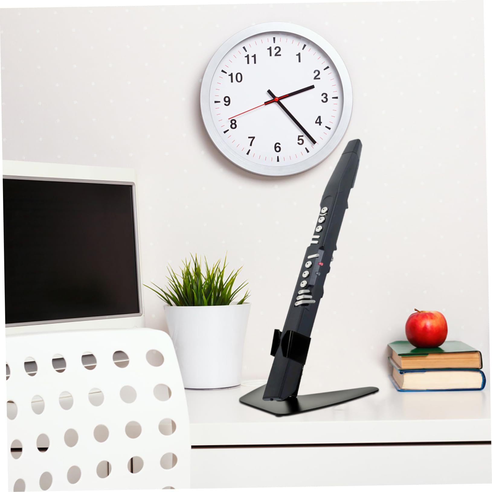 Support pour Instrument à Vent Numérique en Fer Noir | Forme Concave Ronde, sans Bavure, Rangement Facile à Poser, Usage Maison et Présentoir de Bureau