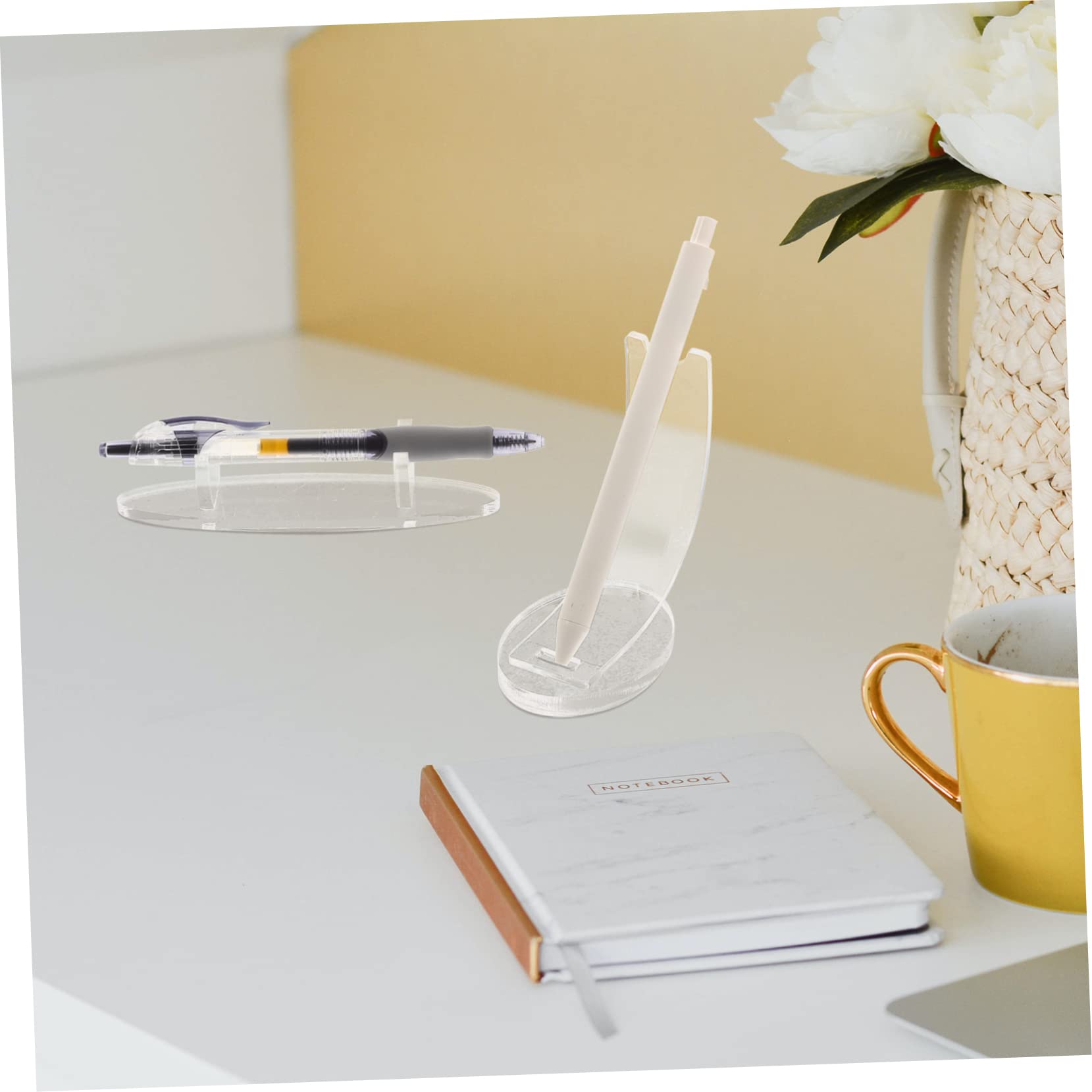 SHINEOFI 4 Set Portapenne in Acrilico Portapennarello Magnetico Cancello Di Visualizzazione Portapenne Trasparente Tazze Per Penne Porta Trucchi Supporti Per Carte Transparent 2 Pezzi * 4