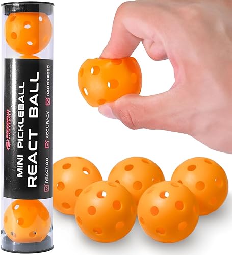 PIKKOFUN React Mini Pickleball Balls - 5 Pack Quiet Training Balls for Improve Hand Speed, Paddle Control and Accuracy