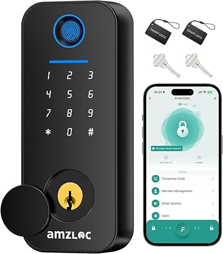 Smart Lock FF01, cerrojo de seguridad de entrada sin llave 5 en 1, control de aplicación Bluetooth y Tuya, cerradura inteligente para puerta