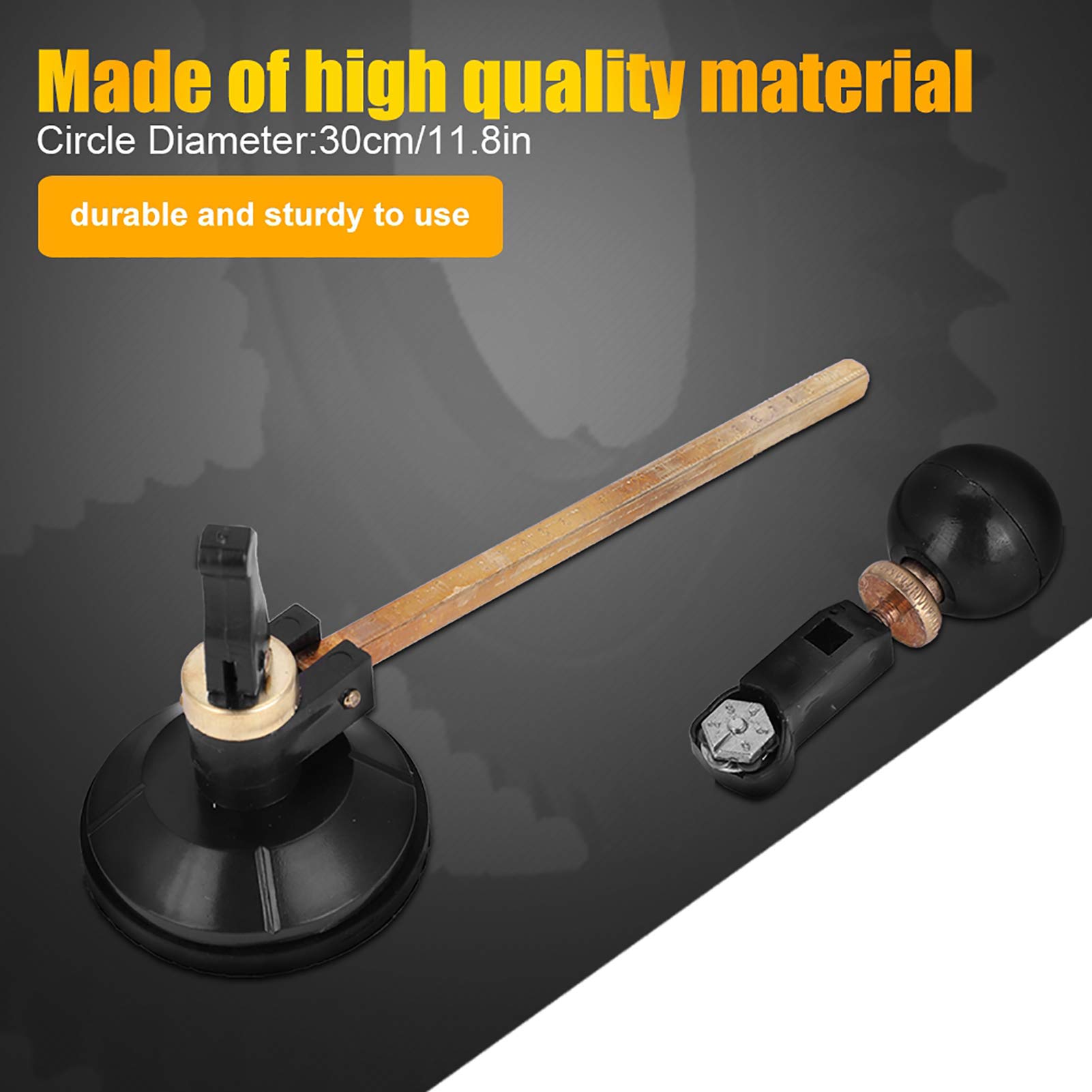 Tagliavetro Circolare A Compasso Con Ventosa - Taglierina Per Cerchi In Vetro E Piastrelle, Regolabile Fino A 100 Cm - Foto 10