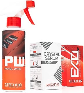 Gtechniq EXOv3, Crystal Serum Light Ceramic Composite Coating Paint Protection & Panel Wipe 50ml Bundle