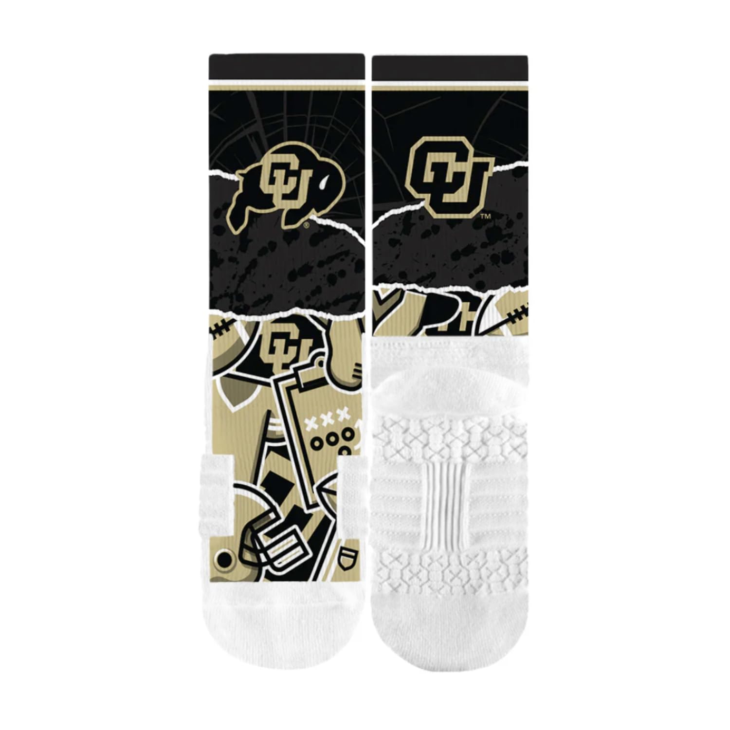 Strideline Colorado Buffaloes Tear-Out Logo NCAA Licensed Crew Socks - Blue (M-L)