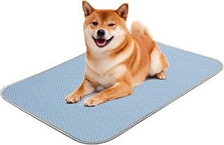 Buvlnee Dog Cooling Mat for Small Dogs & Cats - Washable Ice Silk Self-Cool Pad 27x22in, Portable for Crate Bed Car Summer Relief