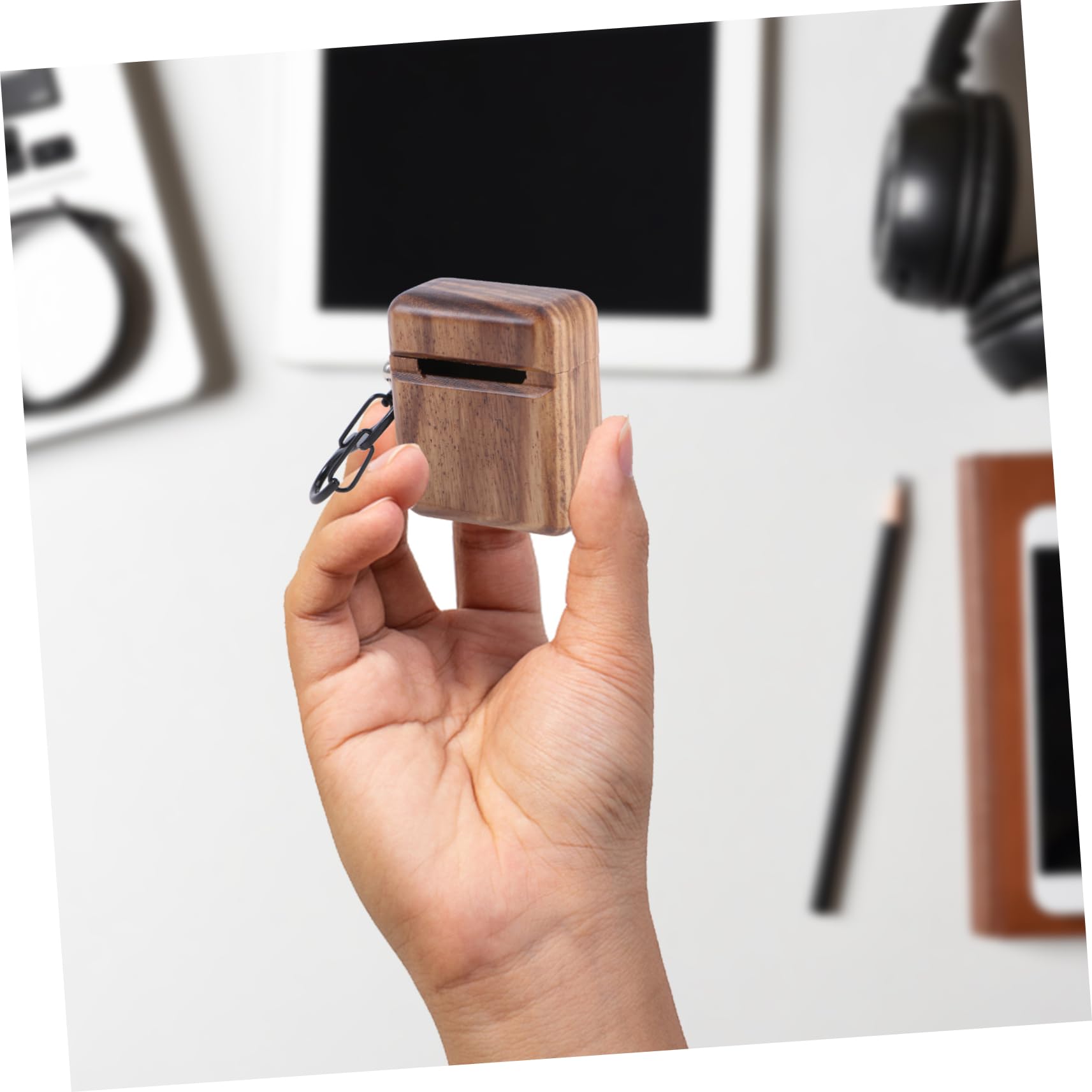 DOITOOL 2 Fundas De Madera para Auriculares Protector para Auriculares Apto para 1 O 2 Color Marrón