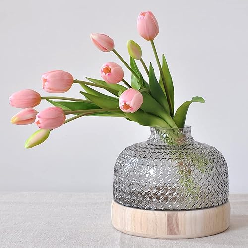 Miniatura 9 de 10 flores artificiales de tulipanes de tacto real, tulipanes de plástico falsos, arreglos de mesa, regalo para el hogar, oficina, fiesta, boda,