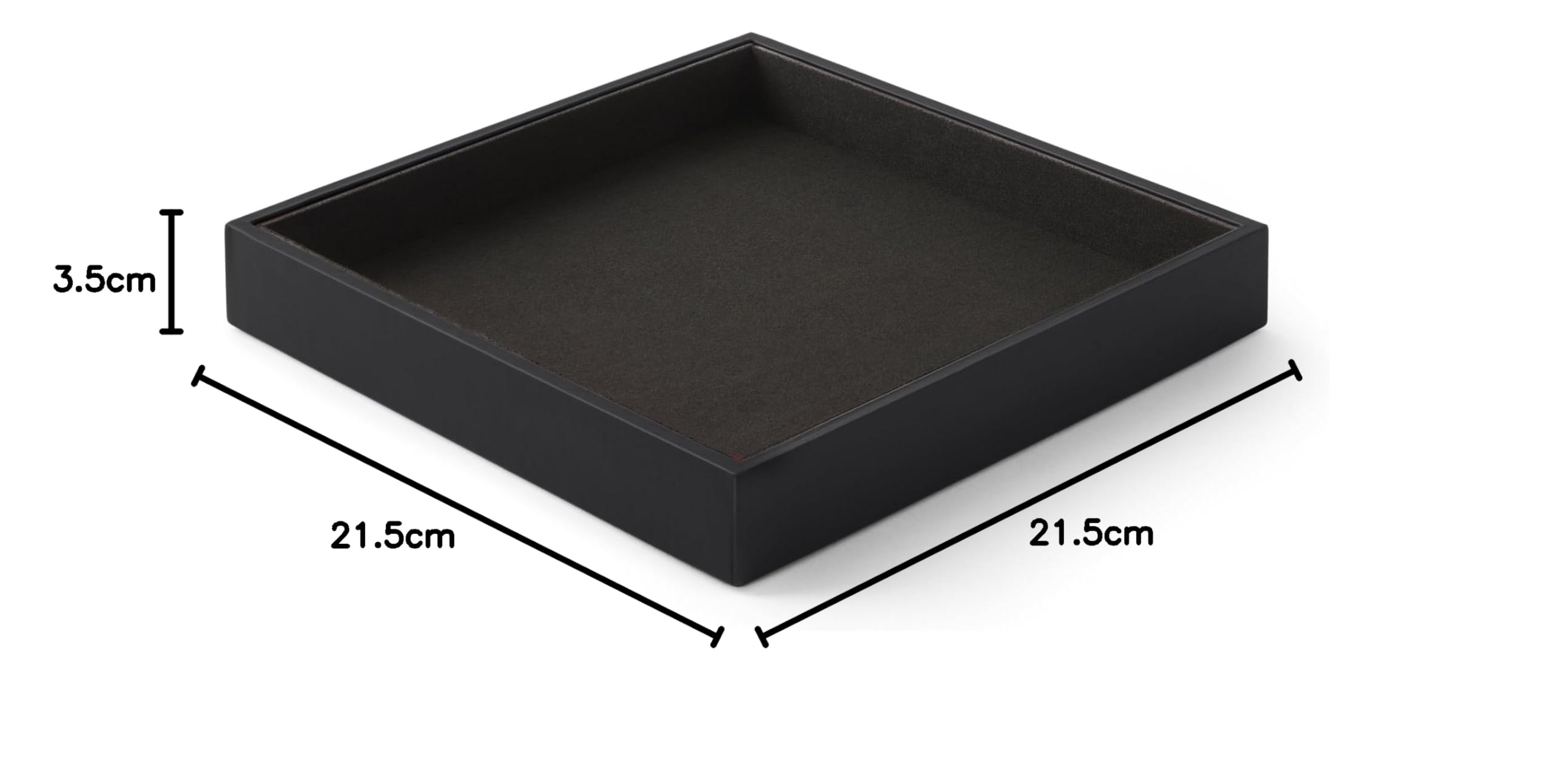 Eglooh - Minerva Large - Taschenleerer Leder Schwarz - Schreibtisch-Organizer - Ablagefach für Schlüssel, Schmuck, Schreibwaren, Smartphones - cm 21,5 x 21,5 - Made in Italy
