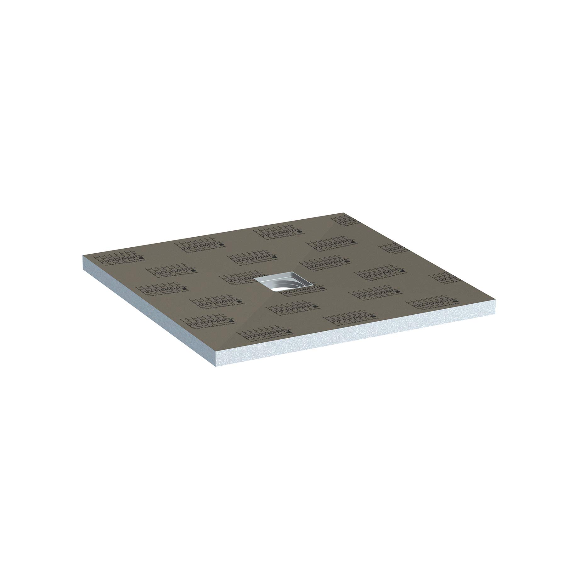 LUX ELEMENTS Piatto doccia impermeabile, pronto per piastrellare, TUB-MQ 900 LTUBE10101, grigio, 90 x 90 cm