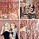 RXKFIGX 4 Stück Lametta Vorhang Rosé Gold, Glitzer Lametta Vorhänge, Glitzer Party Vorhang, Folien Fransen Hintergrund fur Party Deko Geburtstagsdeko Hochzeit Festivals Bühnendekor