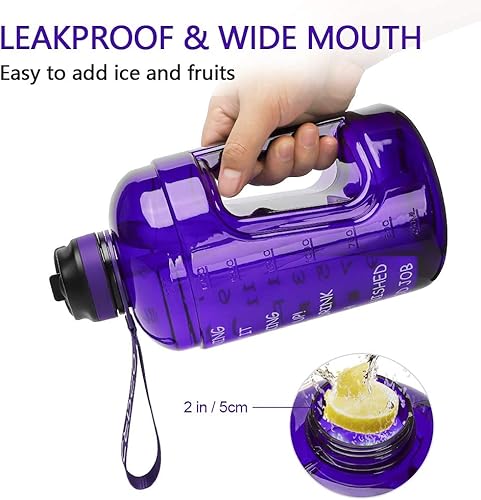 Miniatura 7 de Opard One GallonHalf Gallon Motivational Water Bottle with Time Marker & Straw to Drink, Large BPA Free Leakproof Water Jug for Sports and Outdoor