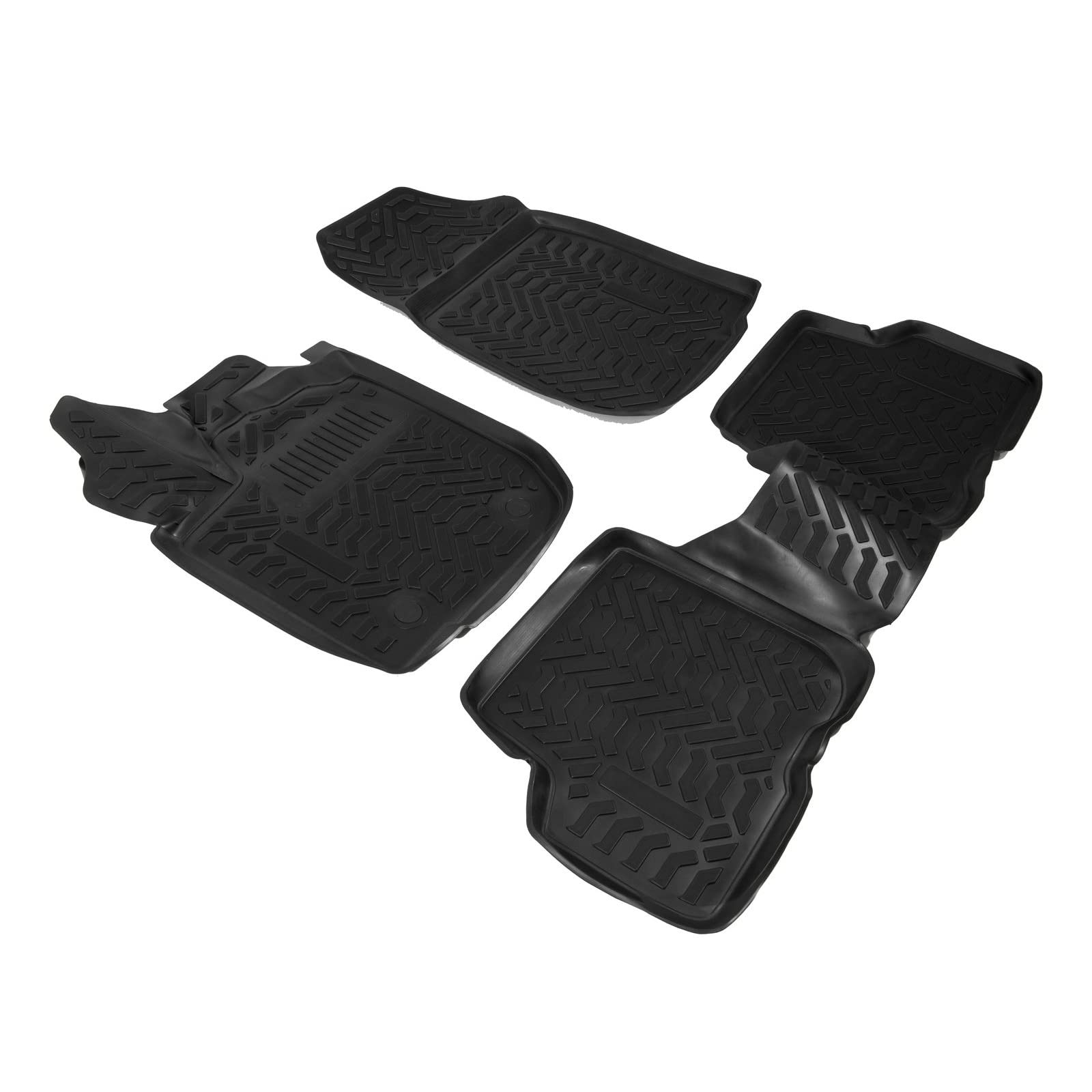 J&J AUTOMOTIVE 3D Tapis de Sol en Caoutchouc sur Mesure pour Dacia Sandero Stepway 2 2012-2020, Premium, Bord Haut, Noir, Antidérapant, Toutes Saisons