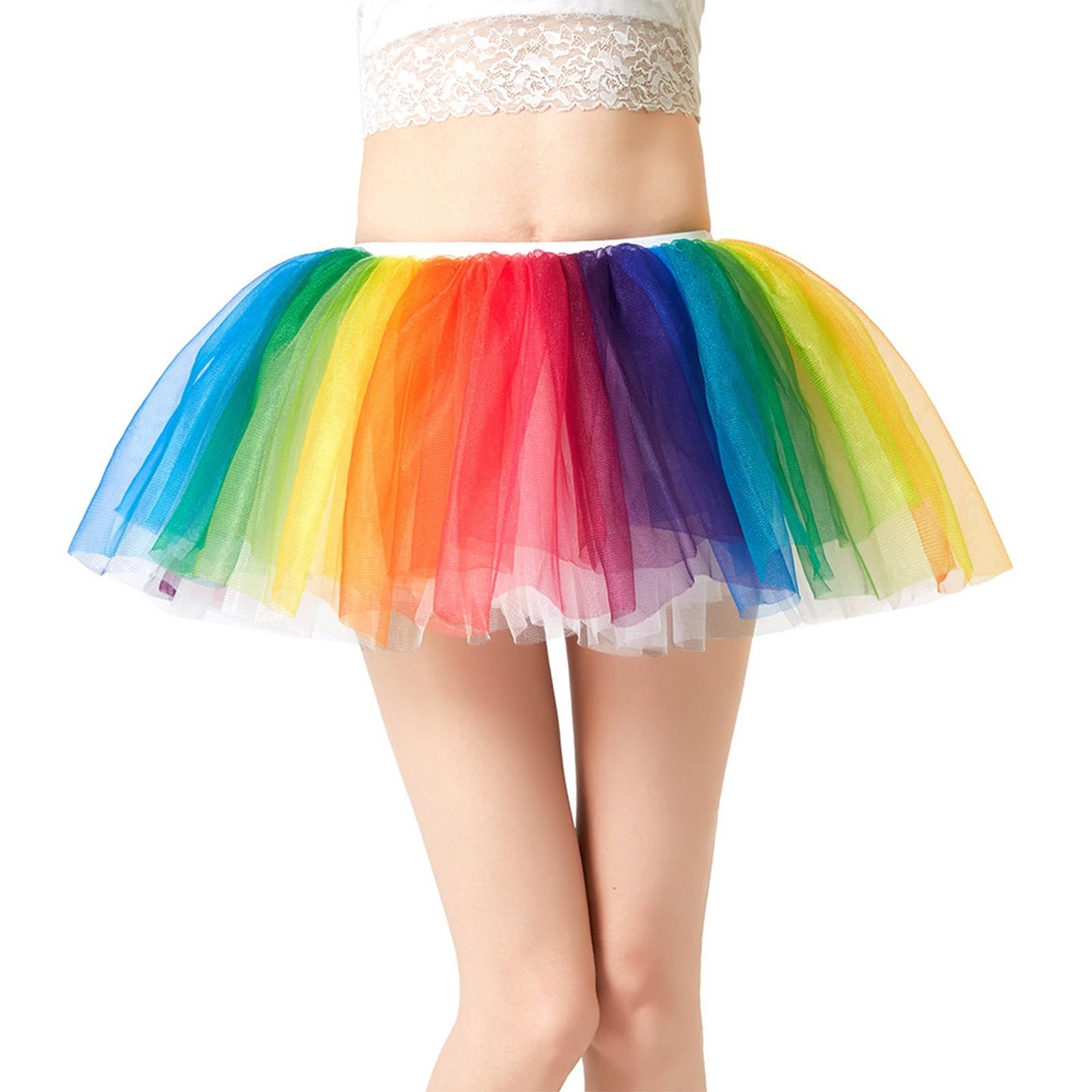 Spódnica tiulowa damska tutu, rozmiar hawajski, kolorowy kostium dziewczęcy, tęczowy sukienka tutu, sukienka tutu dla dziewcząt, letnia spódnica, długość do kolan