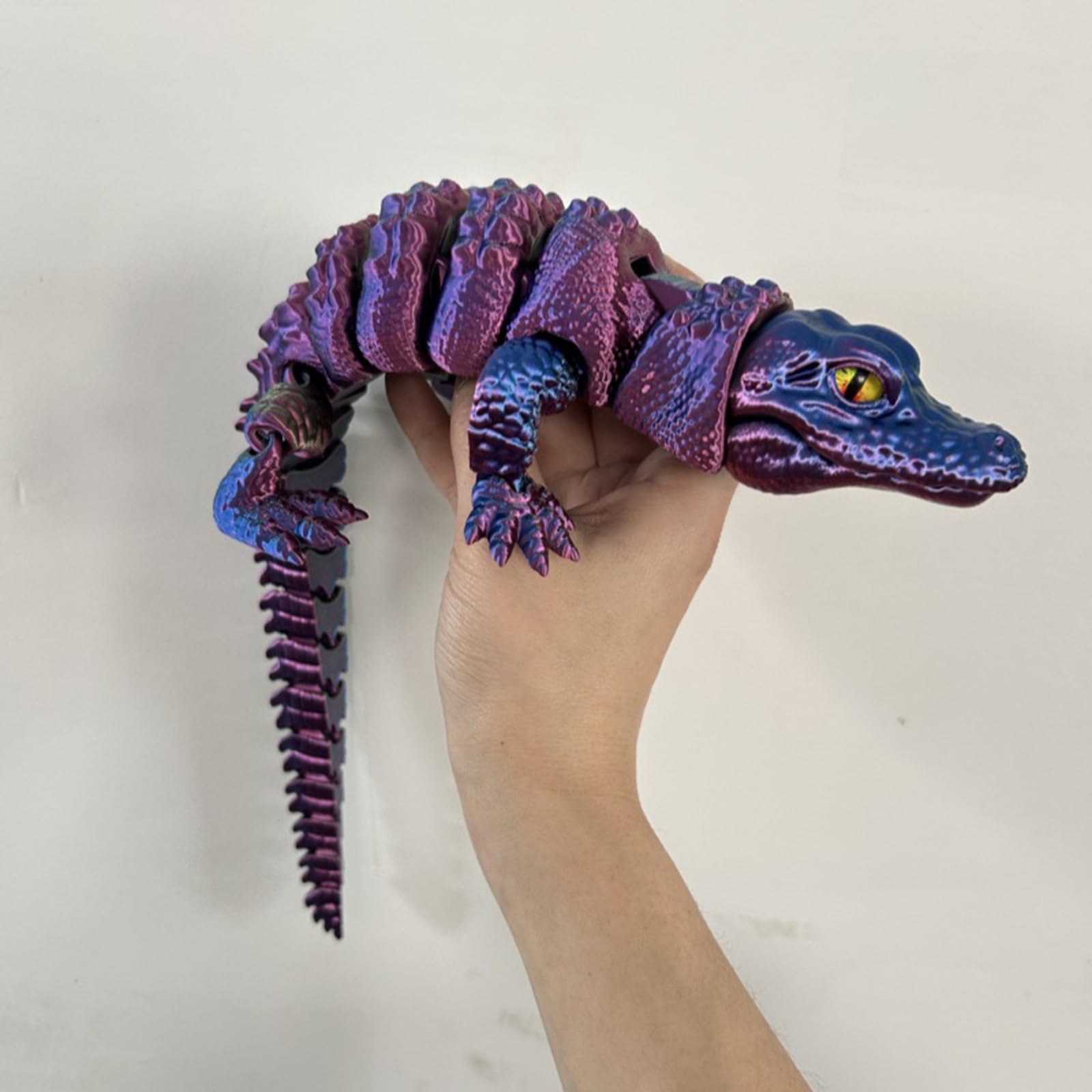 KXWDKJ 3-d Printed Animals 3D Printer Toys Crocodile for Home Office Executive Desk Decoration (30cm/12in,Red Blue)