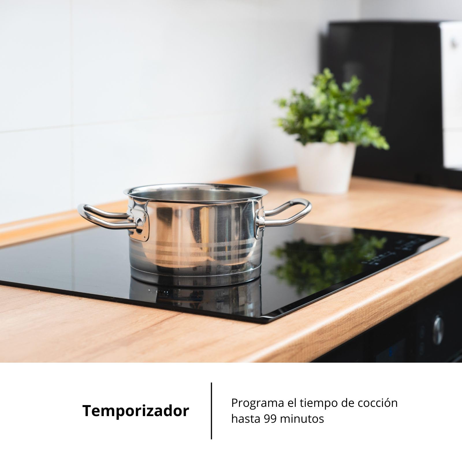 Corberó - Placa de Inducción | CCIG373FLEX | 60cm | 3 Zonas con Zona Flex | 7300W | Control Táctil Slider | 9 Niveles | 3 Booster | Temporizador | Desconexión automática | Cristal Ilva