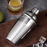 24oz Cocktail Shaker, 304 Stainless Steel Martini Shaker with Cocktail Strainer, Drink Mixer for Margarita Bartender Alcohol Gifts, Bartender Accessories