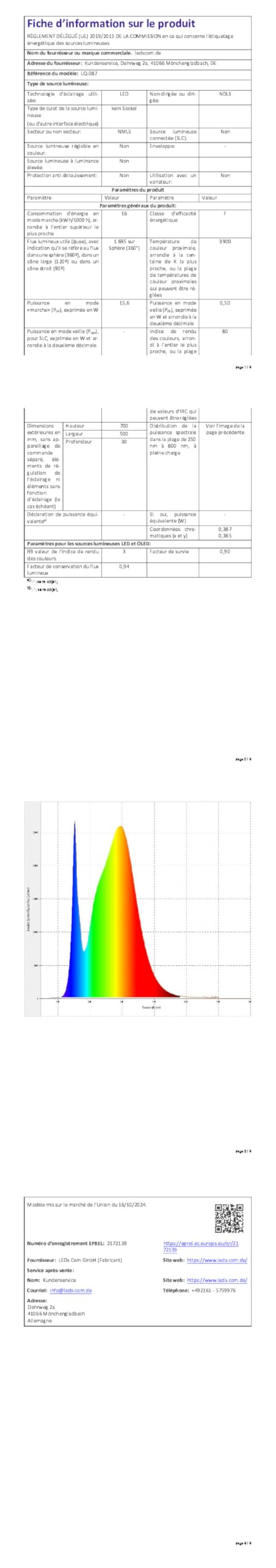 ledscom.de 2 lustra LED BALI z oświetleniem, 50 cm x 70 cm, 1695 lm, biały