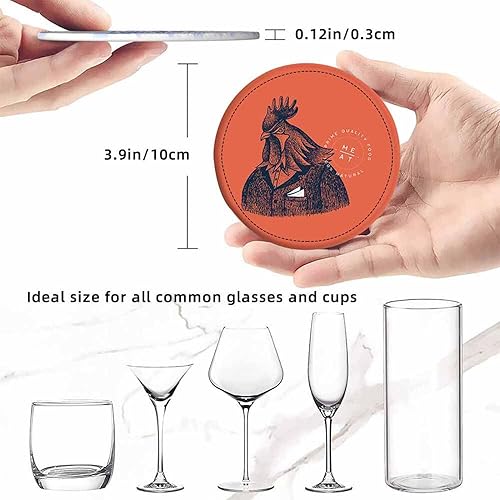 Miniatura 9 de Juego de 6 posavasos redondos para bebidas, juego de 6 posavasos con caja de almacenamiento, regalos de inauguración de la casa, divertidos