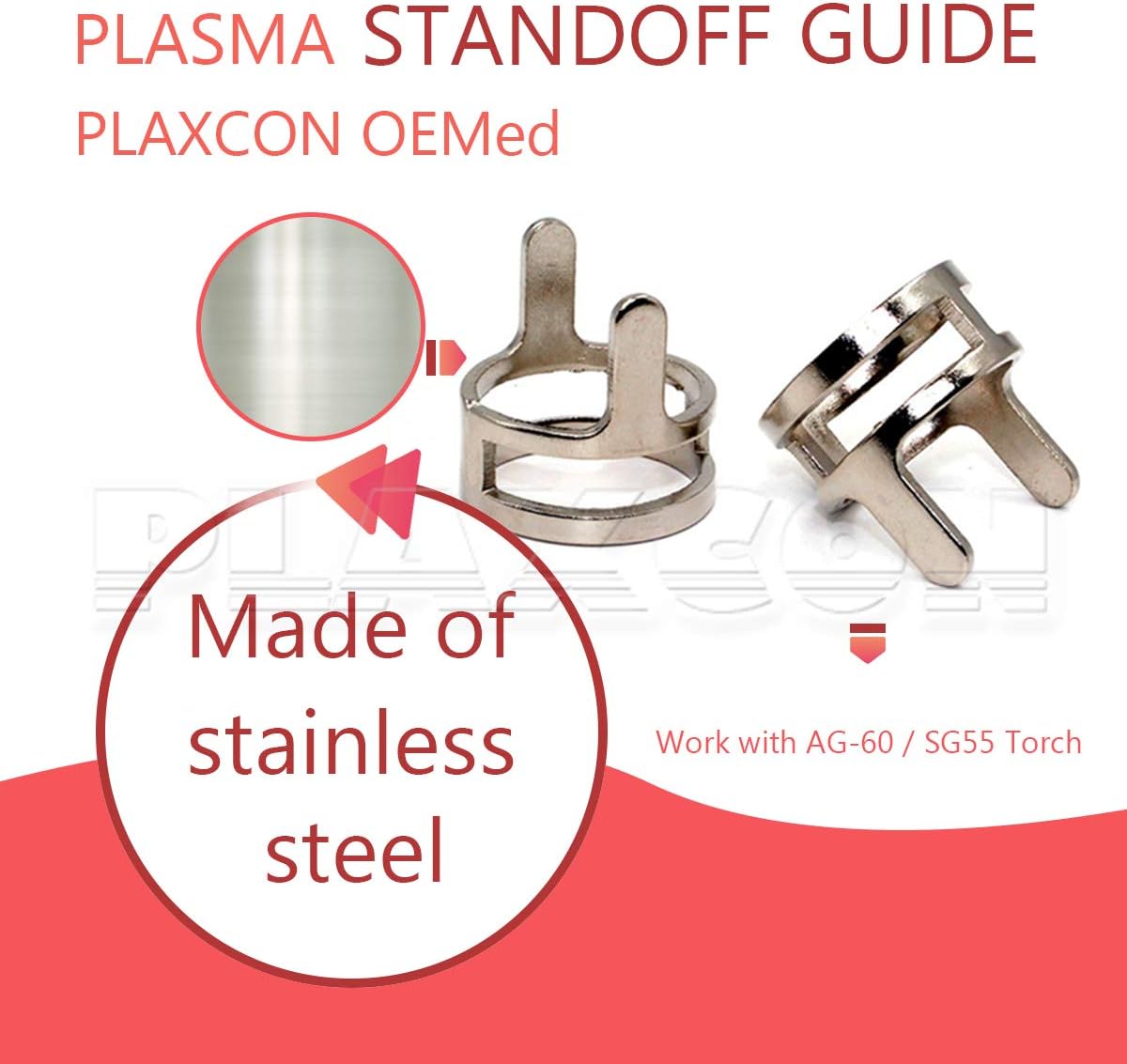 PLAXCON AG60 SG55 Plasma Standoff Guide Two Point StandOff fit CUT50 CUT50D Cut50DP Cut60 LGK60 Plasma Cutter AG60 / SG55 Plasma Cutting Torch Accessories PK-2