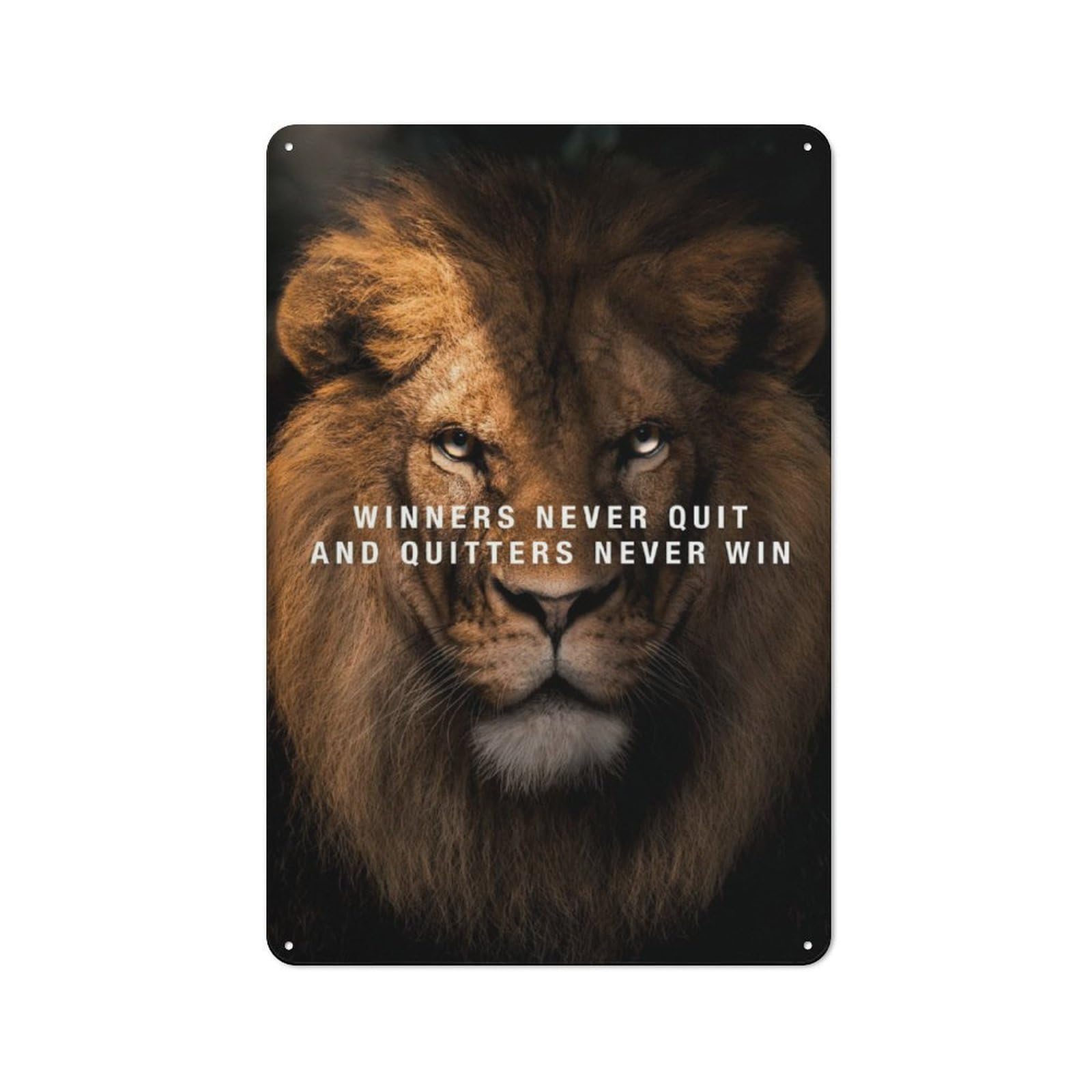 Junmoney Winner Never Quit Metal Wall Sign 30X20cm Featuring For Living Room Wall, For Metal Sign Collectors, For Garage And Workshop Walls