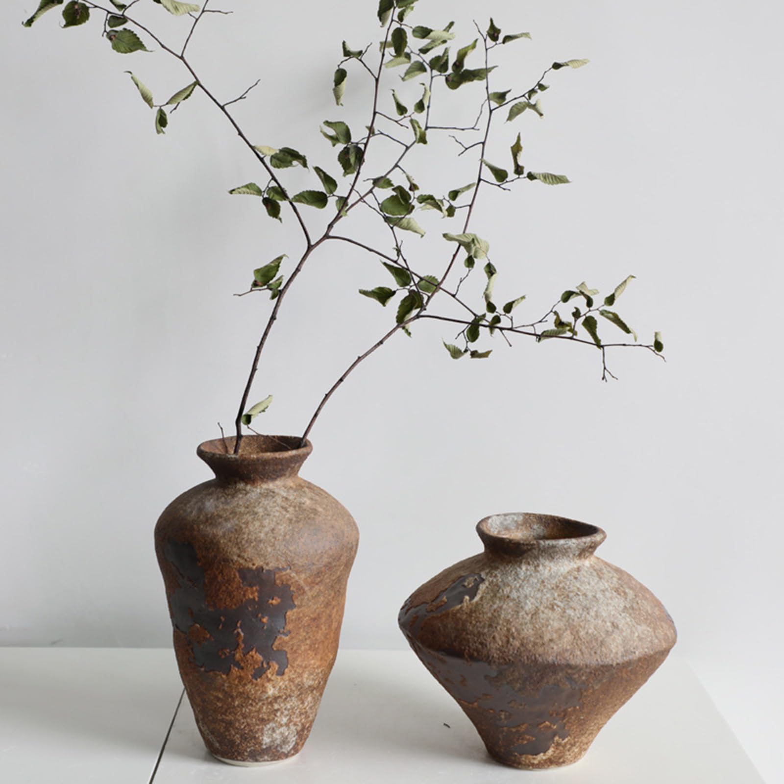 Ceramiczny wazon na kwiaty do dekoracji wnętrz, styl boho antyczna ceramika estetyczna dekoracja stołu, idealny do aranżacji kwiatowych