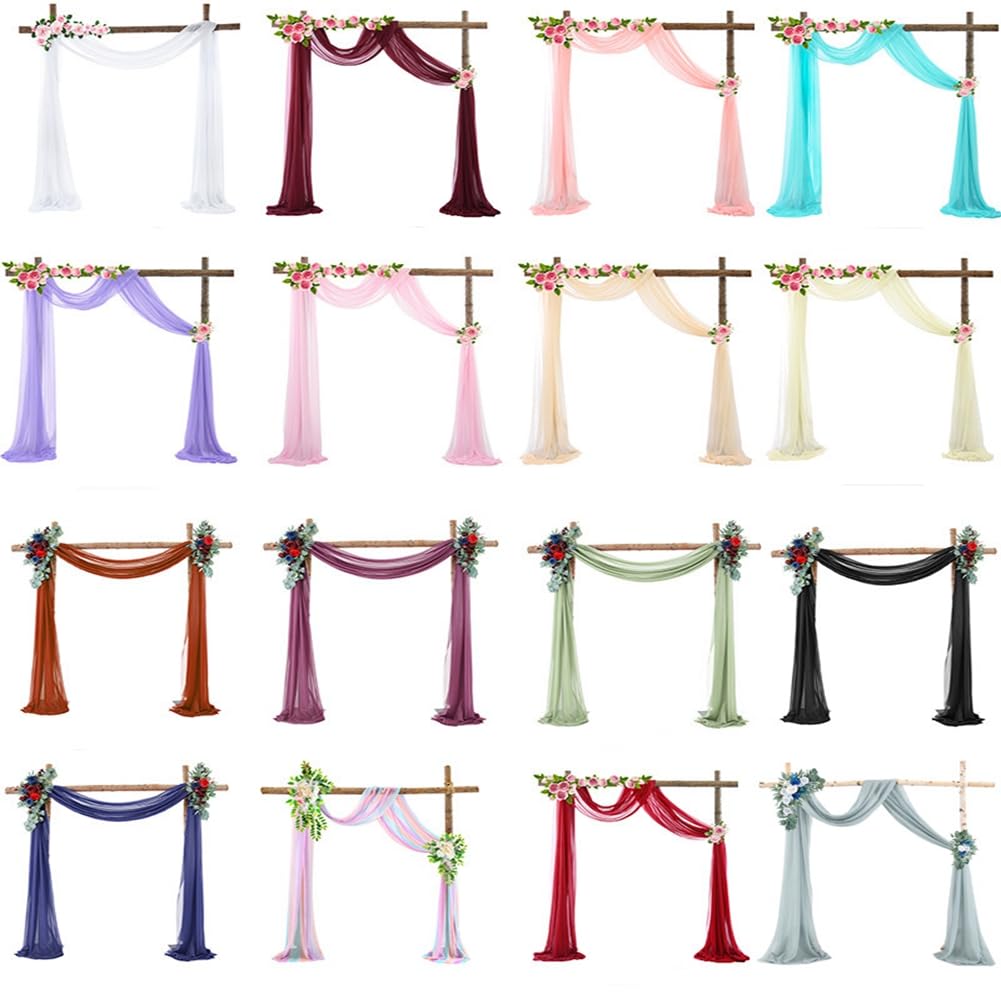 3 stks 75 * 600 cm chiffon bruiloft boog draperen stof
