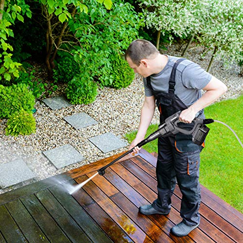 Cordless Pressure Washer, 20V 4.0Ah Max 380 PSI VARSK Portable Pressure Washer, Battery and Charger Included, Suitable for Washing Cars, Watering Flowers, Cleaning Floors, etc. VAR-910