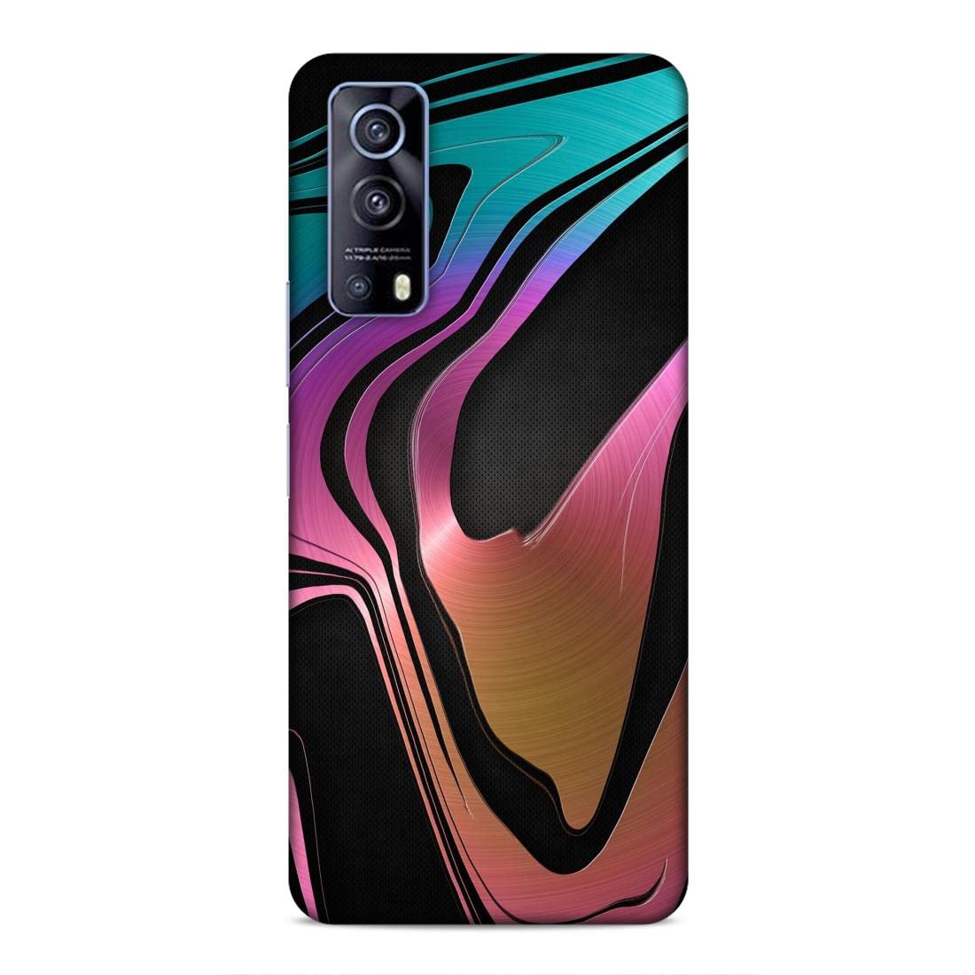 LETAPS® Back Cover for Vivo iQOO Z3 Hard Back Cover (Multicolour) (Abstract Art, Wave, Painting - 1794)