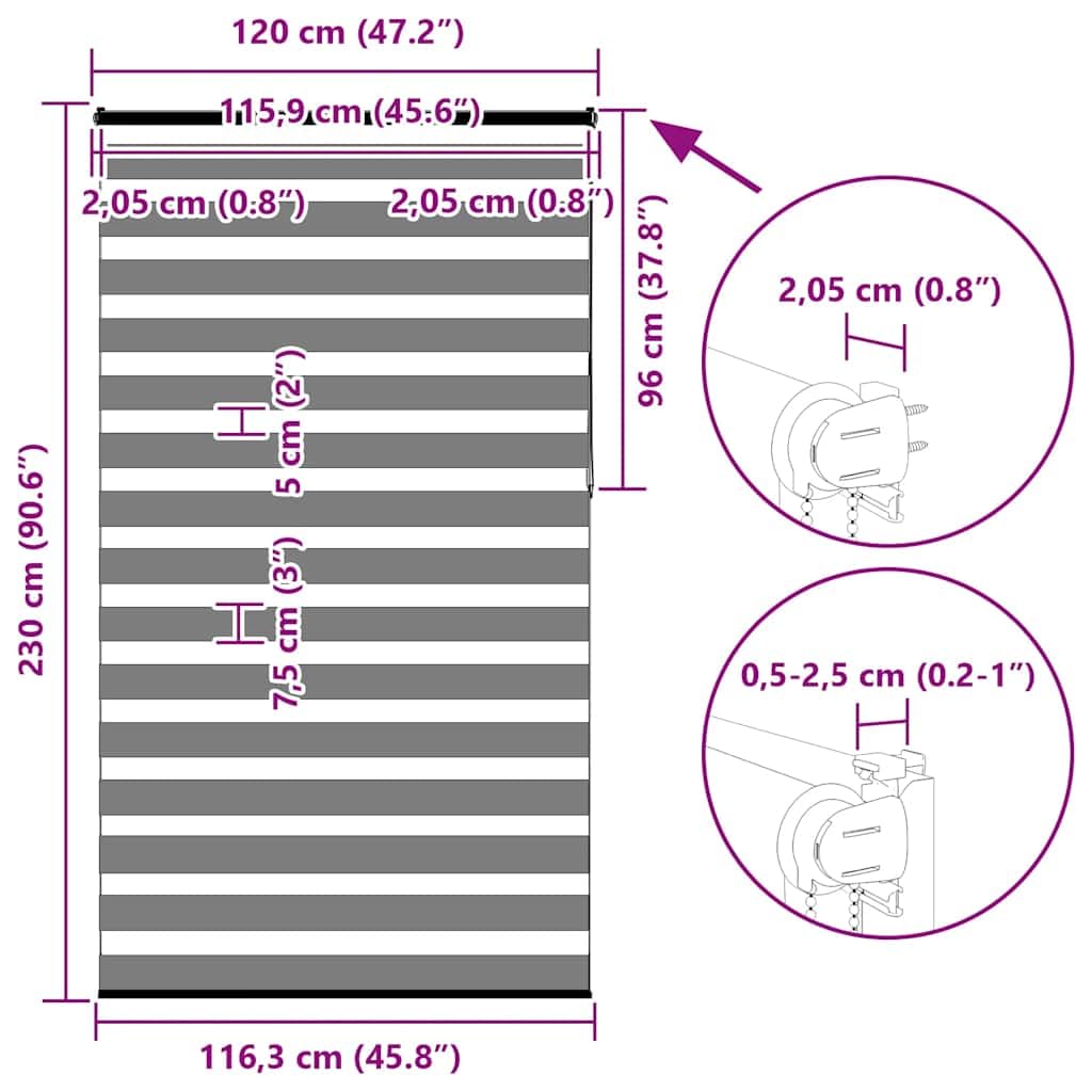 Store enrouleur double en polyester - Beige marbre - 120 x 230 cm - Largeur du tissu : 115,9 cm - Occultant - Protection solaire - Pour fenêtre et porte - Montage avec perçage ou Klemmfix
