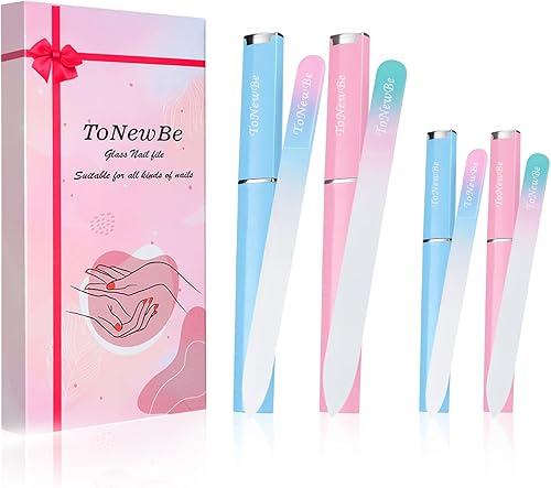 Miniatura 10 de 3 limas de uñas de vidrio en estuche, lima de uñas de cristal, regalos de Navidad, lima de uñas de cristal grabada de doble cara para arte de uñas y