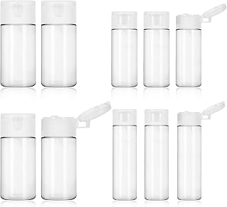 10Pcs 12ml/18ml/30ml Travel Bottles Plastic Toiletry Bottles Refillable Travel Tubes Empty Cosmetic Containers Flip Cap Squeeze Sample Bottle for Makeup Lotion Emulsion Foundation Shampoo Packing
