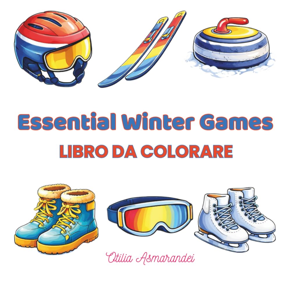Essential Winter Games: Un Libro da Colorare Bold & Easy per il Relax e il Benessere Emotivo