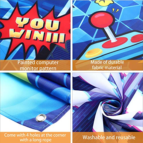 Video Game Party Decoration Video Gaming Photo Backdrop Background Birthday Photo Banner Gamer Room Decor For Game Fans Video Gamer Party Decoration Supplies, 70.9 X 43.3 Inch #TOP3