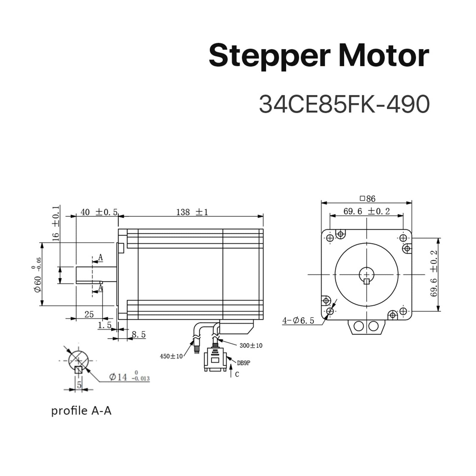 Nema 34 Geschlossener Schrittmotorsatz Mit Encoder 8,5 Nm 4,9 A Und 20–80 VAC/24–100 VDC Treiber 1, M Kabel