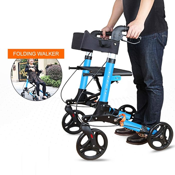 Buy Ultra Lightweight Folding Rollator Walker with Seat Transport