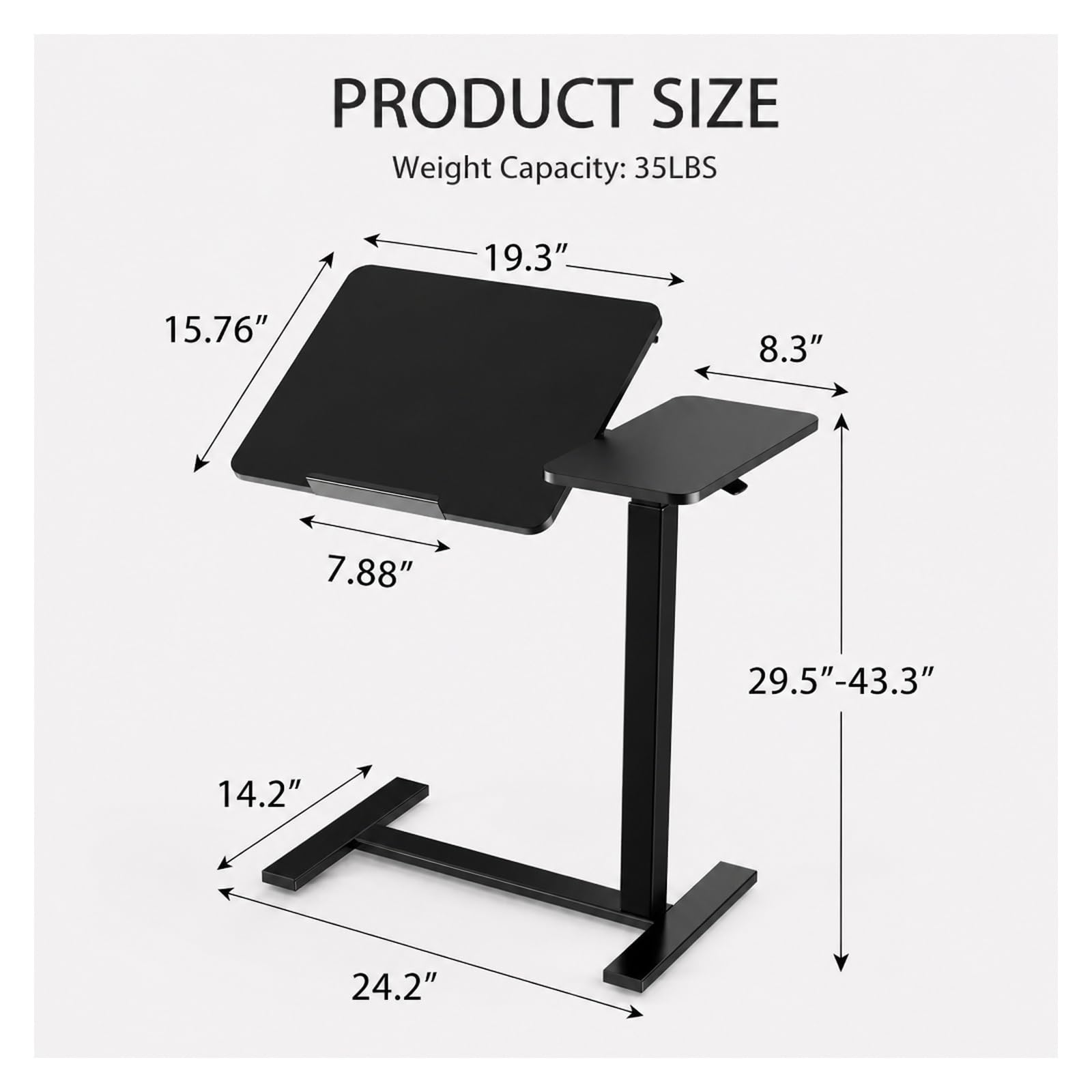 Mesa Plegable, Escritorio Plegable Junto A La Cama con Ruedas, Parte Superior Inclinable,para Acampar