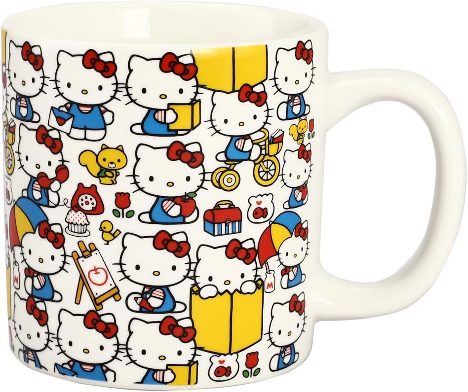 Amazon.com: Bioworld Hello Kitty All Over Print 16 oz Ceramic Mug ...
