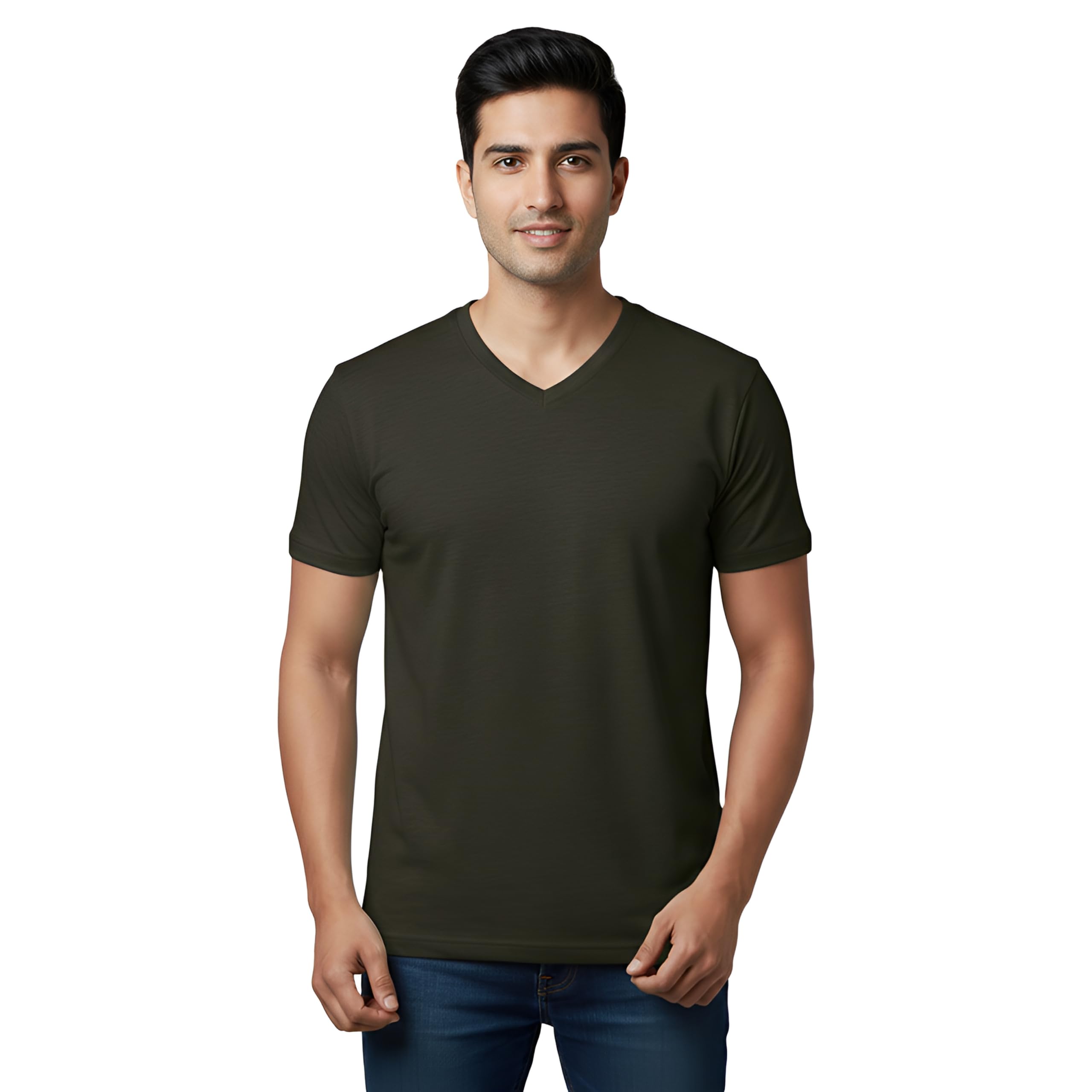 Men's V Neck, Auraweave Premium Cotton Lycra, Fluid Silhouette, Timeless Classics-picture-49