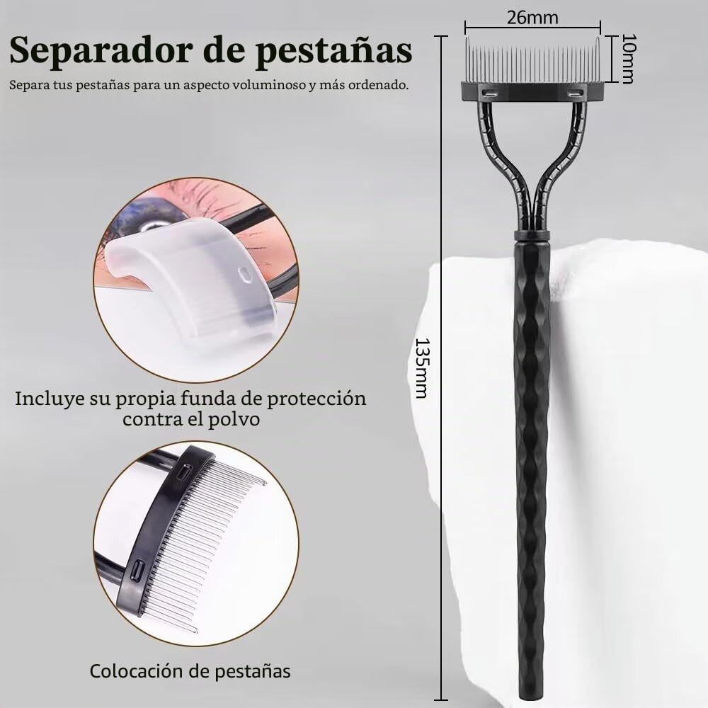 Cepillo para pestañas peine separador herramientas profesionales maquillaje ojos (juego de 3)