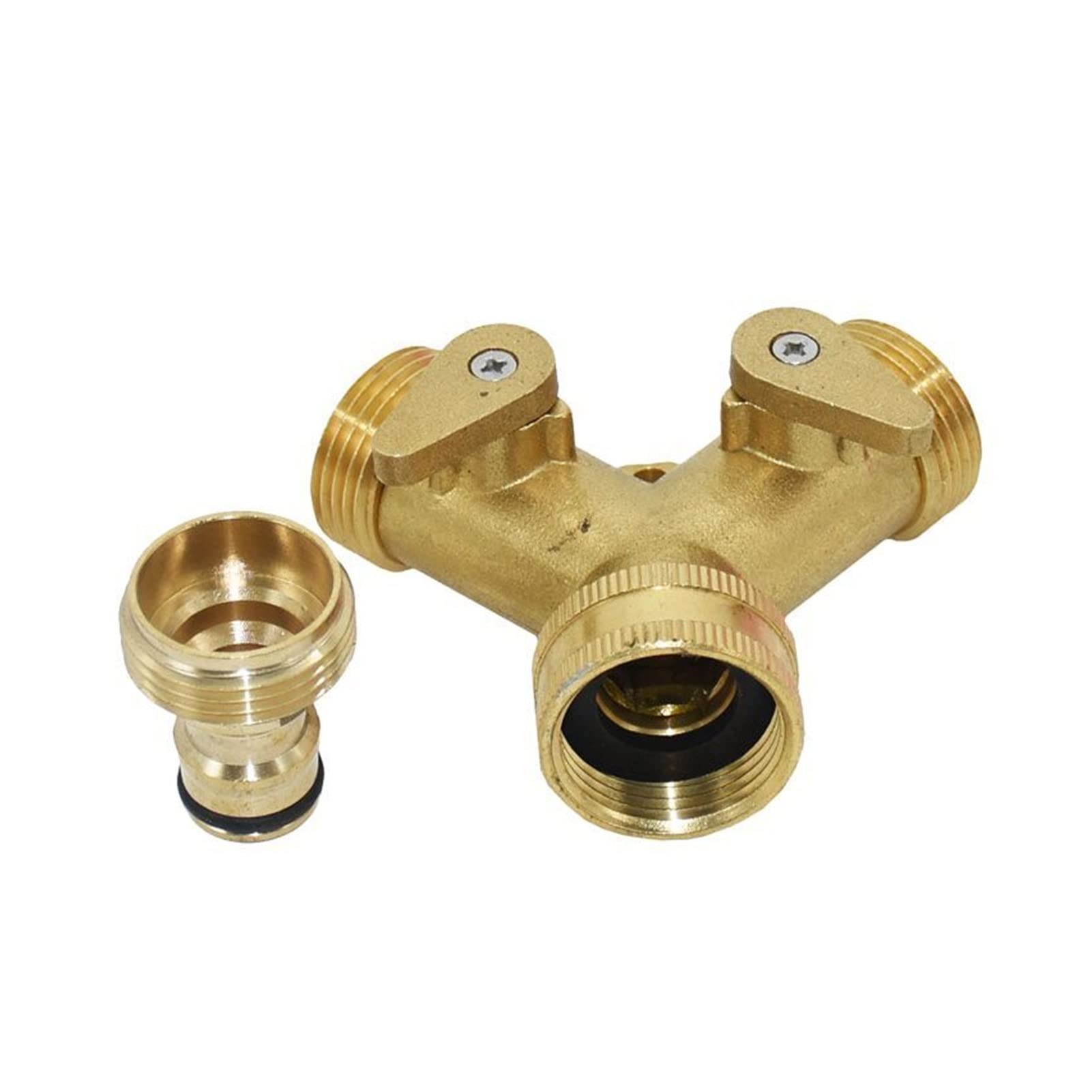 Adaptador de conector de manguera Conector de grifo de latón Y 2 vías Faucet Válvula de irrigación Manguera 3/4 cm Dispensador de agua 1 pieza
